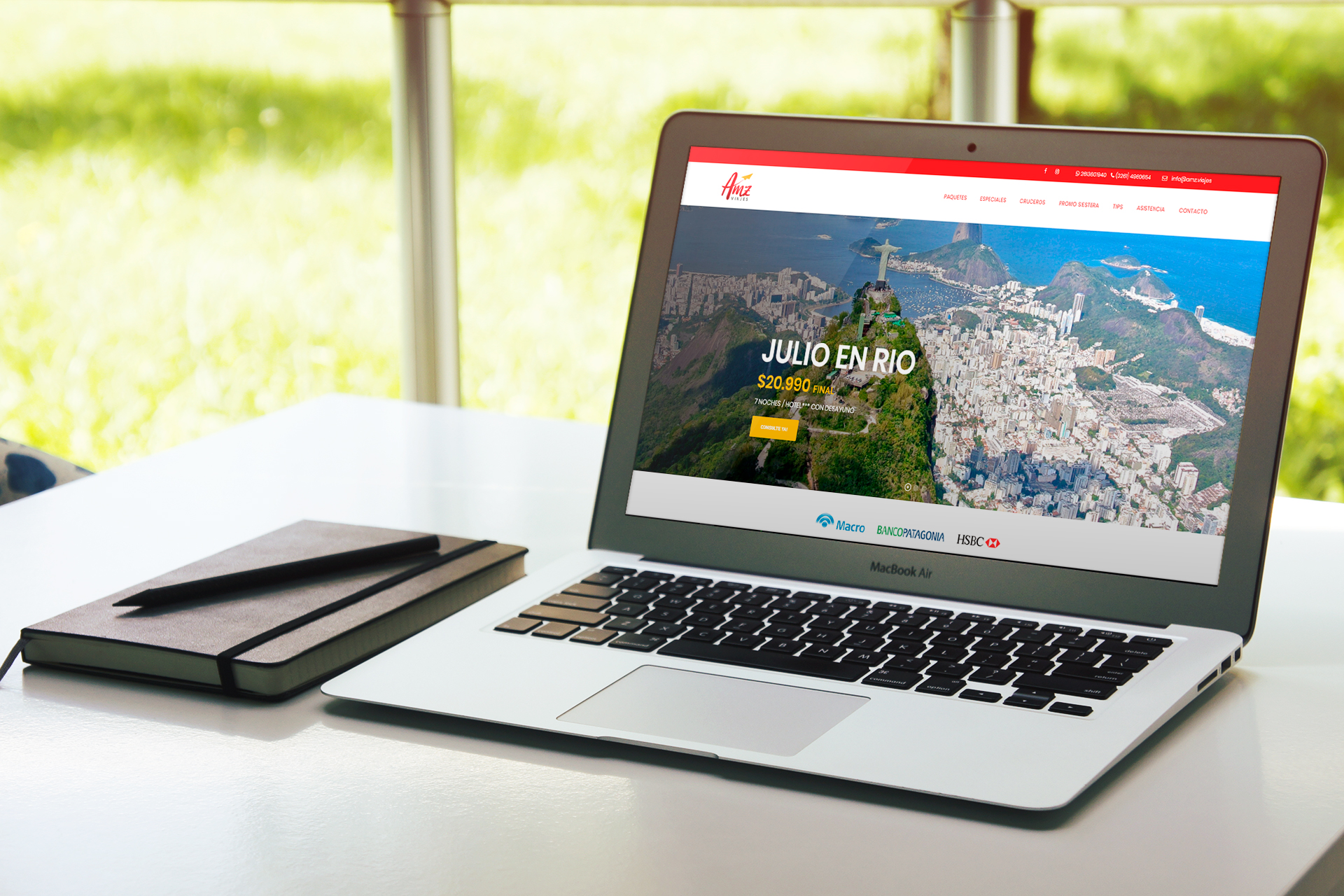 Mockup web AMZ Viajes