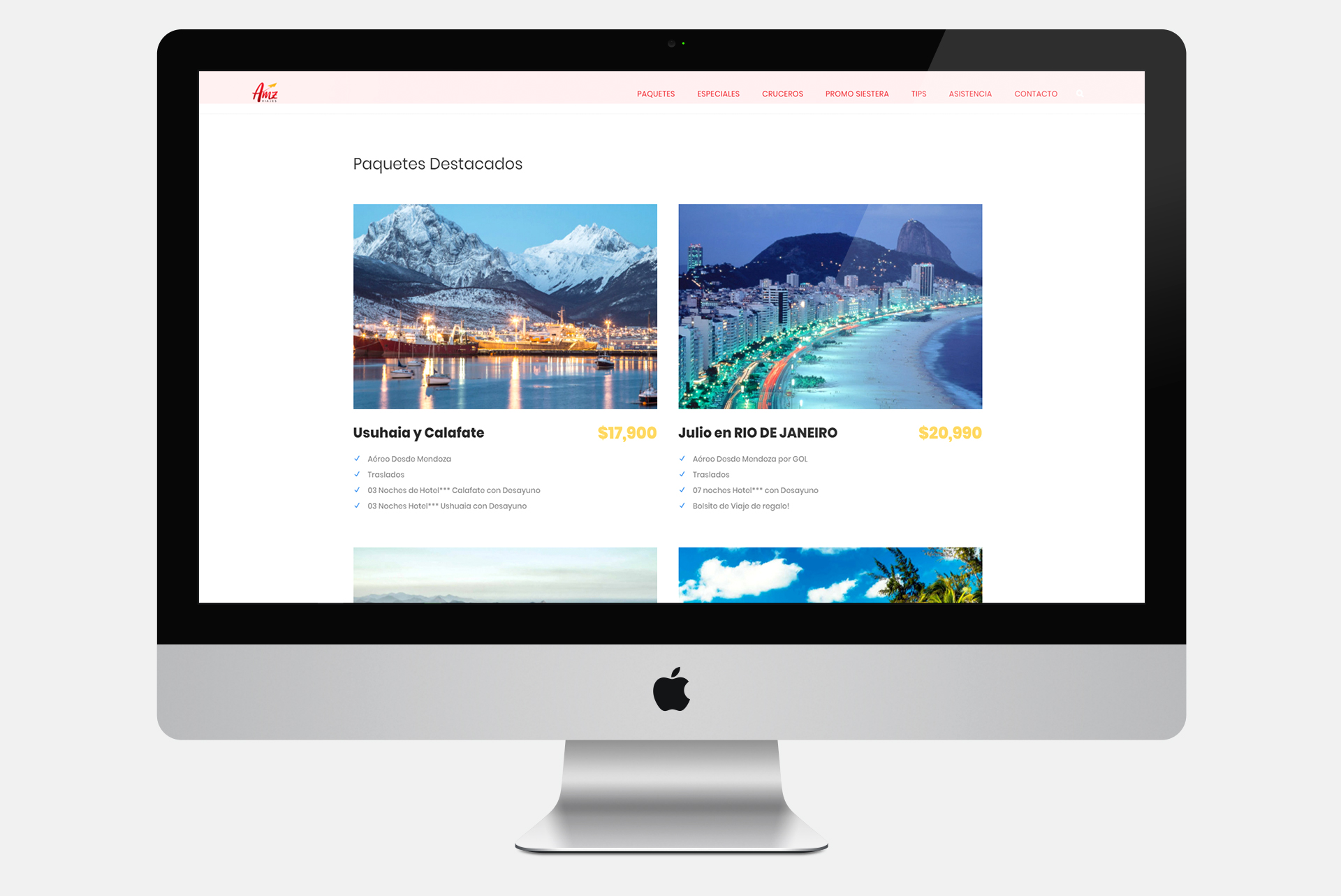 Mockup web AMZ Viajes