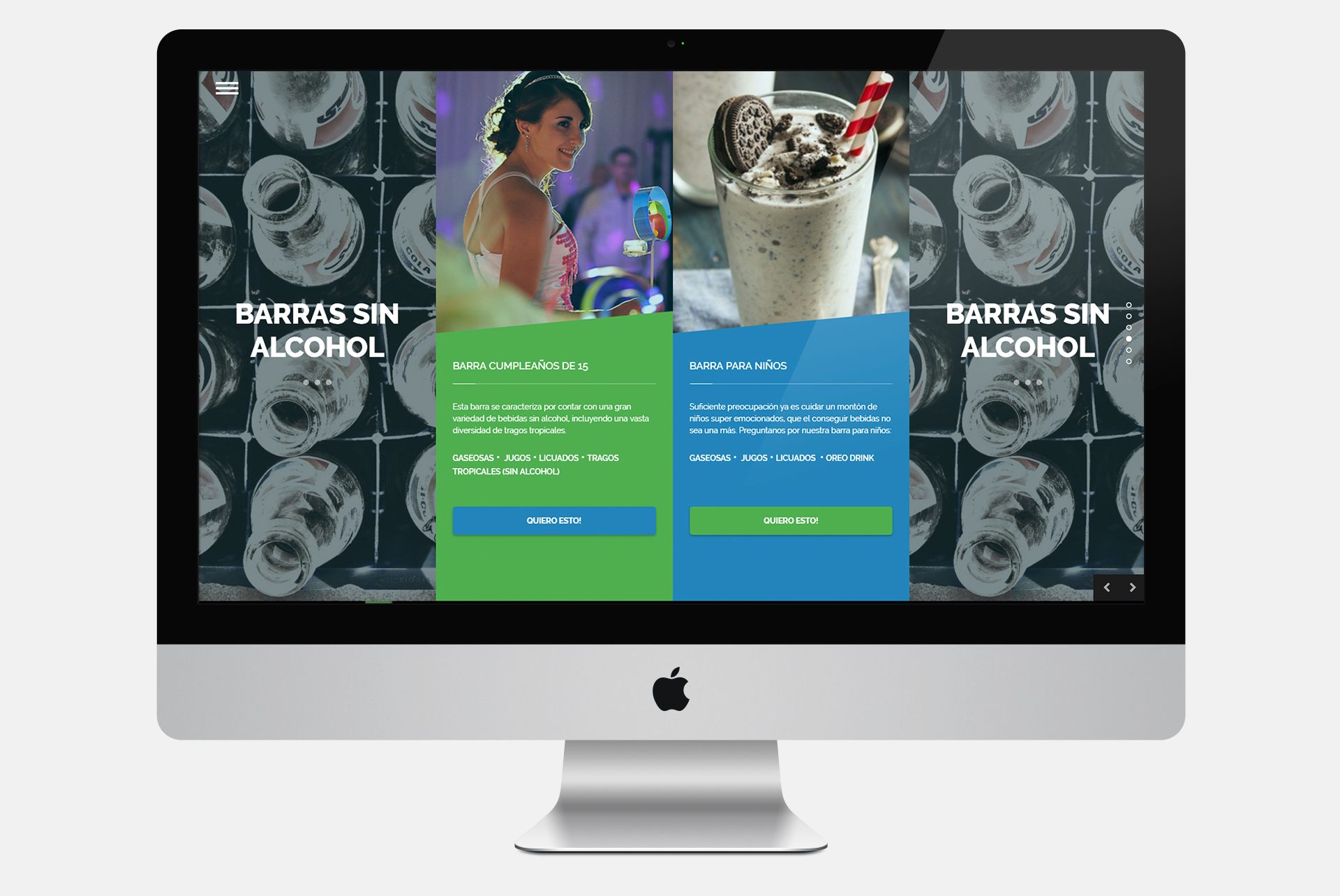 Mockup web Mana Eventos