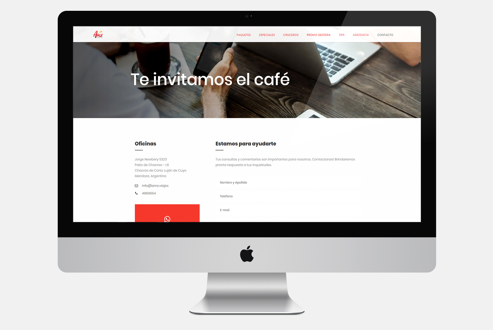 Mockup web AMZ Viajes