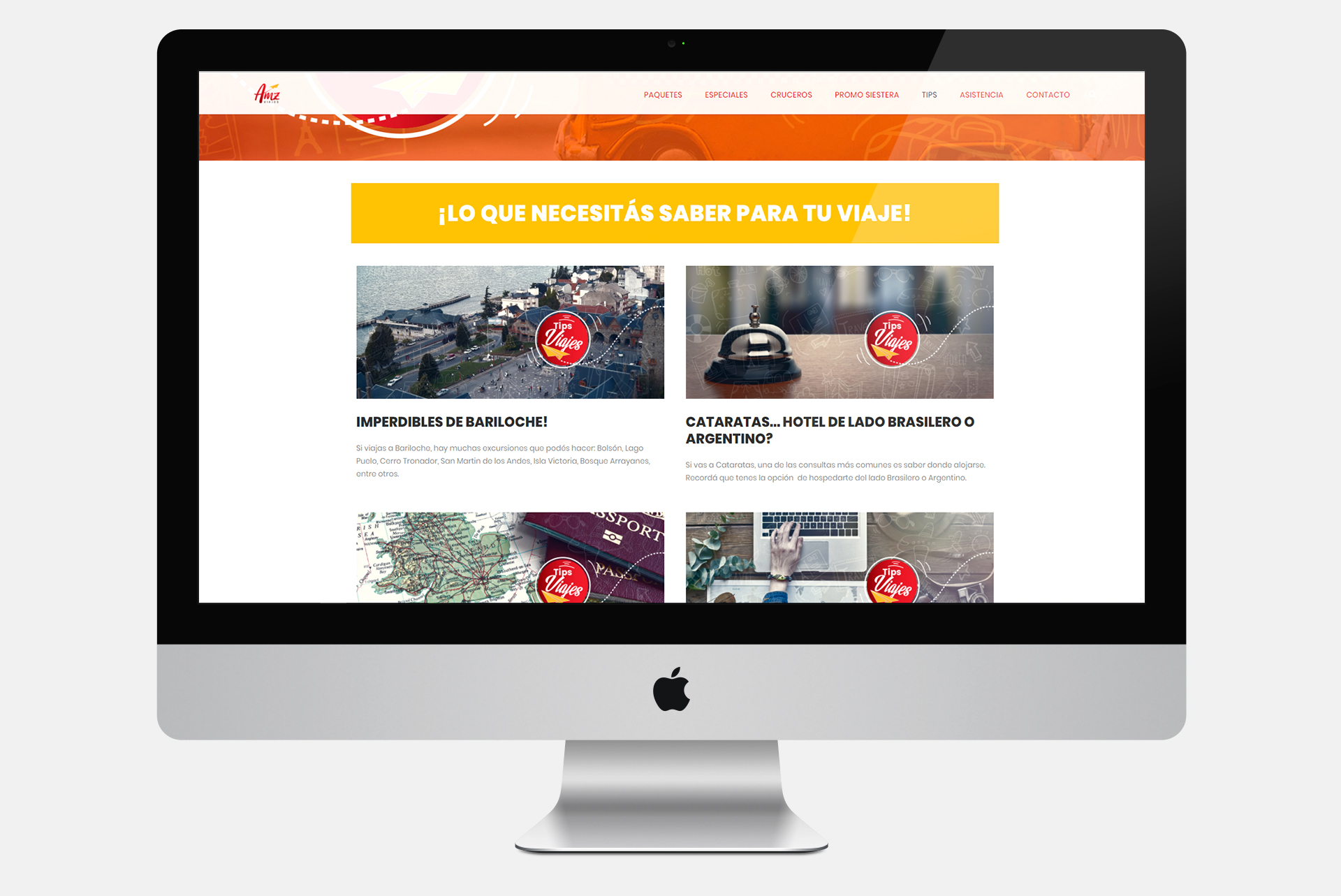 Mockup web AMZ Viajes