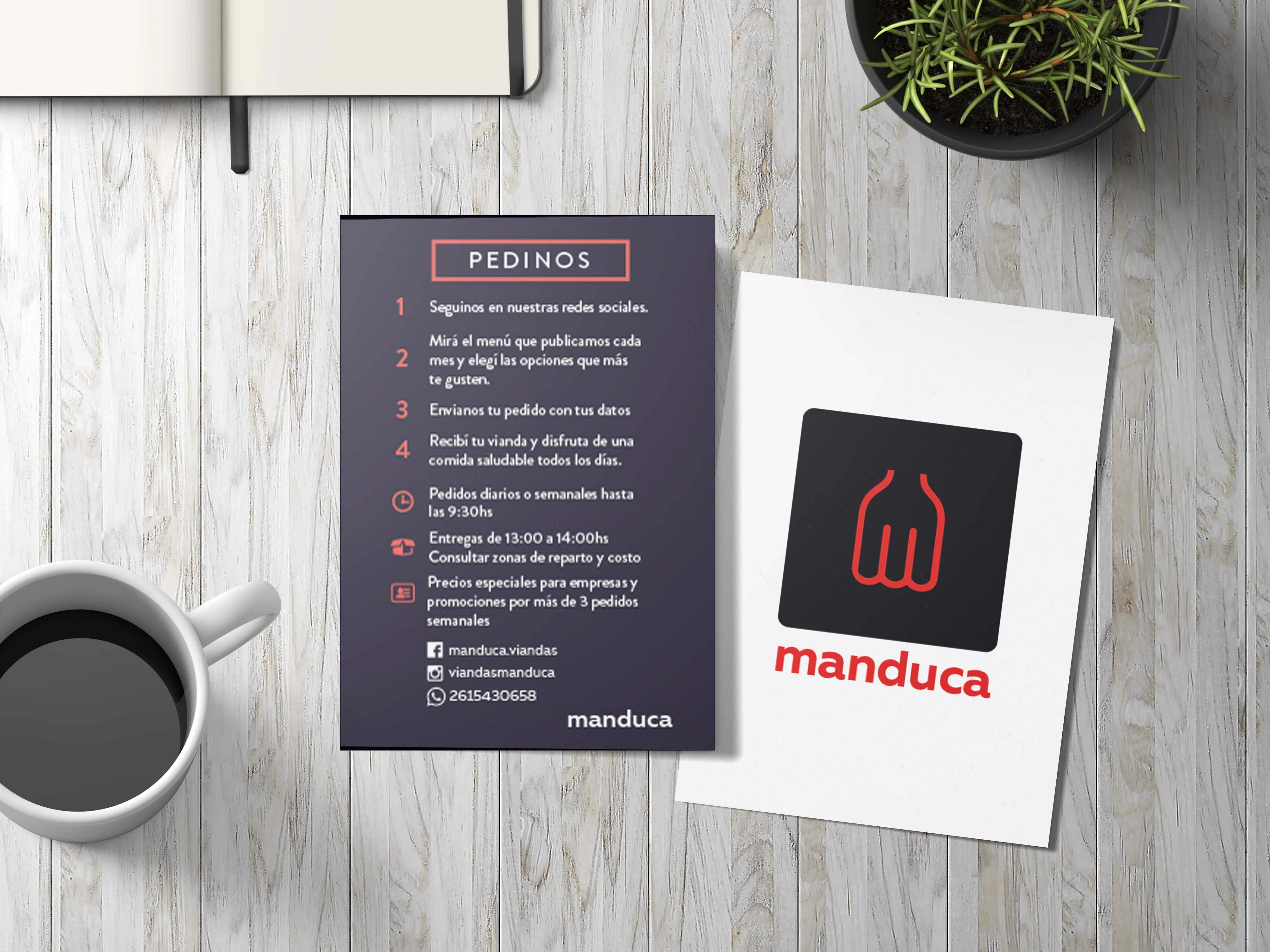 Mockup menú Manduca Viandas