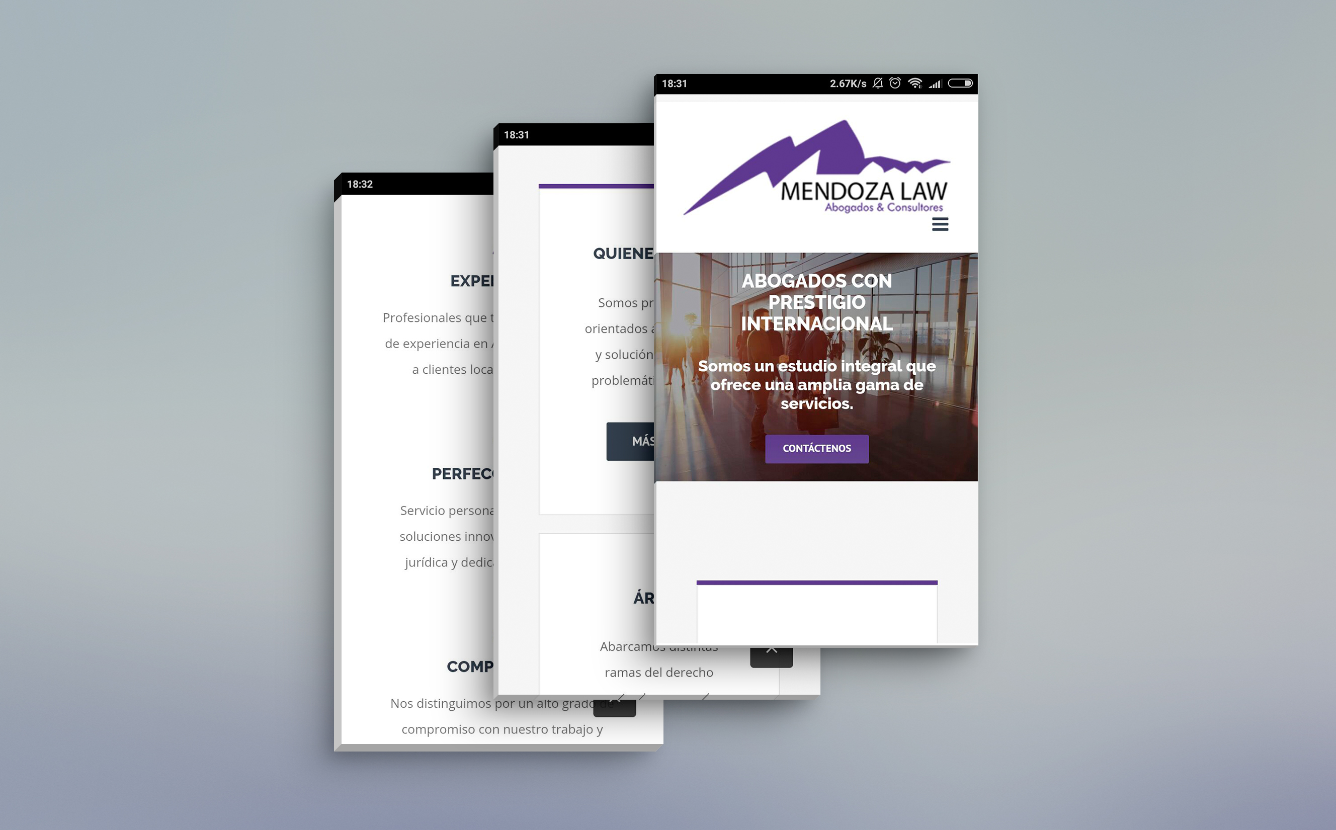 Mockups movil Mendoza Law